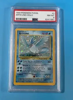 Pokemon TCG Fossil Articuno 2/62 Holo Rare Unlimited 1999 PSA 8 English - Image 1