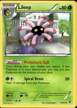 Lileep 3/101 Uncommon BW Plasma Blast Pokemon - Image 1