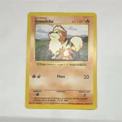 Pokemon Growlithe Base Set Shadowless 028/102 Uncommon 60 HP 1st Edition - Image 1