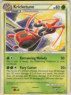 Pokemon Kricketune 24/102 Triumphant Rare LP - Image 1