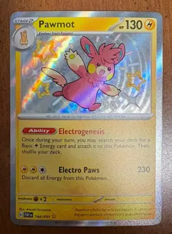 Pawmot Baby Shiny 144/091 SV: Paldean Fates Pokemon TCG Holo - Image 1