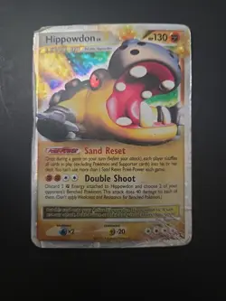 Pokemon Hippowdon LV.X 107/111 Rising Rivals Ultra Rare Holo DAMAGED - Image 1