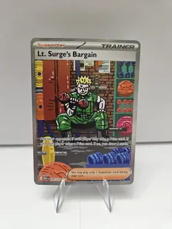 Pokemon TCG Lt. Surge's Bargain Trainer Mega Evolution SIR 185/132 - NM - Image 1