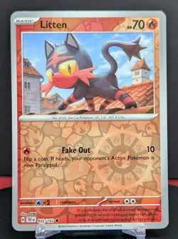 Pokemon Litten #032/162 English Temporal Forces Reverse Holo - Image 1