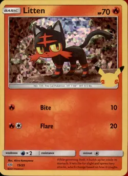 Litten - 15/25 015/025 Holo - Pokemon McDonald's 25th Anniversary Promos - Image 1