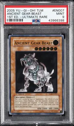 2005 YU-GI-OH! TLM-THE LOST MILLENNIUM #EN007 ANCIENT GEAR BEAST PSA 9 - Image 1