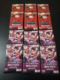 12 Packs - Bandai One Piece Card Game Booster OP-11 & OP-13 English - Image 1