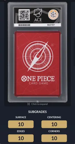 ACE 10 Monkey D Luffy Parallel ST29-001 One Piece Egghead Graded Gem Mint Card - Image 2