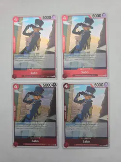 One Piece CCG Sabo Anime 25th Collection R Foil Card EB02-002 NM Playset X 4 - Image 1