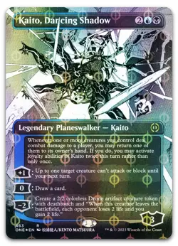Kaito, Dancing Shadow (Borderless) (Step-and-Compleat Foil) NM Phyrexia All Will - Image 1