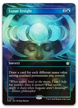 Lunar Insight (Borderless) #310 (Foil) (NM) Foundations FDN Magic MTG - Image 1