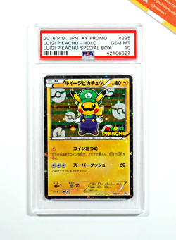 Pokemon PSA 10 Luigi Pikachu #295 Holo Luigi Special Box XY Promo 2016 Japanese - Image 1