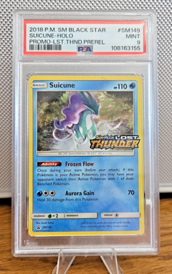 SUICUNE #SM149 BLACK STAR Stamped Prerelease PROMO Pokemon Card - PSA 9 - Image 1