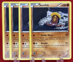 4X Pokemon TCG Stunfisk 083/113 Legendary Treasures Regular Common 2013 LP - Image 1