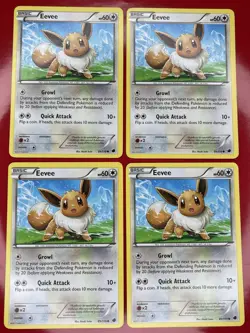 4X Pokemon TCG Eevee Plasma Freeze 89/116 Regular Common Card Black & White MP - Image 1
