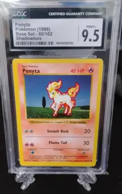 Pokemon Ponyta 1999 - Base Set 60/102 Shadowless 9.5 NM - Image 1