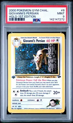 PSA 9 Pokemon Gym Challenge Giovanni’s Persian 8/132 1st Edition - Image 1