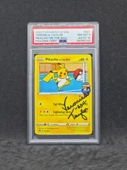 Pokemon Futsal Pikachu On The Ball 001/005 Veronica Taylor Auto (PSA 8/AUTO 10) - Image 1