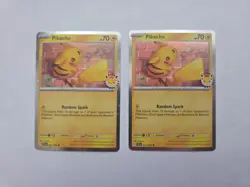 Pikachu 51/162 Stamped 2026 Pokemon Day 30th Anniversary Promo TCG x2 - Image 1