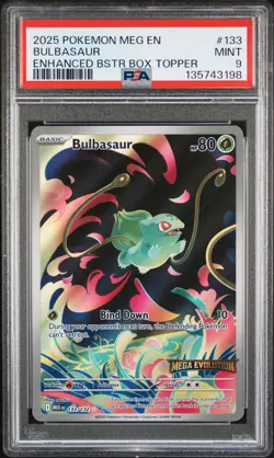 2025 POKEMON MEG EN-MEGA EVOLUTION ENHANCED BOOSTER BOX TOPPER BULBASAUR PSA 9 - Image 1