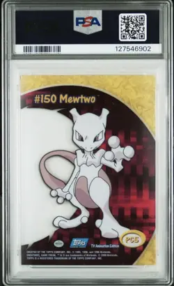 2000 TOPPS POKEMON TV ANIMATION CLEAR CARDS #PC5 MEWTWO PSA 10 - Image 2