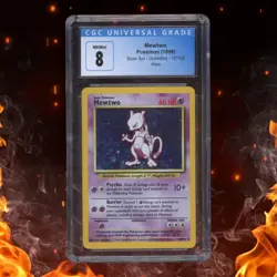 Pokemon Base Set Unlimited MEWTWO 10/102 Holo CGC 8 - Image 1
