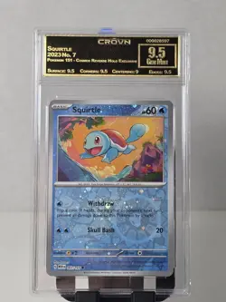 2024 POKEMON MEW EN-151 151 5-PACK MINI TINS #007 SQUIRTLE Gold Crown 9.5 - Image 1