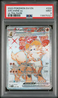 2023 POKEMON SVI EN-SCARLET & VIOLET ULTRA RARE #224 ARCANINE EX PSA 9 - Image 1