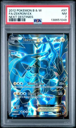 2012 POKEMON B&W NEXT DESTINIES #97 FULL ART/ZEKROM EX PSA 7 - Image 1