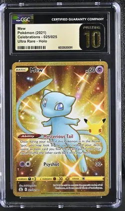 PRISITNE CGC 10 MEW 025 CELEBRATIONS CLASSIC COLLECTION ULTRA RARE GOLD POKEMON - Image 1