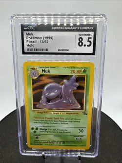CGC 8.5 Muk 1999 Fossil - Unlimited 13/62 Holo Rare Pokemon Card - Image 1