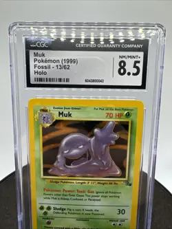 CGC 8.5 Muk 1999 Fossil - Unlimited 13/62 Holo Rare Pokemon Card - Image 2