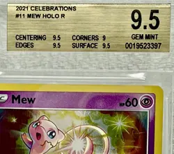 Pokemon Mew Holo Rare 011/025 Celebrations (2021) BGS 9.5 GEM MINT Gold Label - Image 3