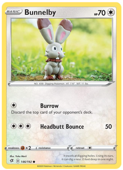 Pokemon - Bunnelby - 146/192 - Rebel Clash - NM/M - NEW - Image 1