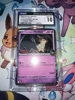 Pokemon Team Rocket’s Mimikyu 087/182 Destined Rivals Staff Promo CGC 10 - Image 1