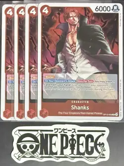 4 x One Piece OP12-008 R Shanks - English - Foil - Playset - NM/M - Image 1