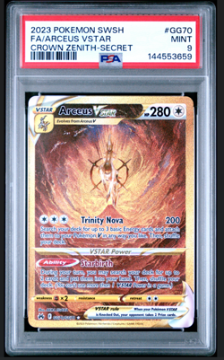 Arceus VSTAR PSA 9 Gold GG70/GG70 Crown Zenith Pokemon Card Full Alt Art Holo - Image 1