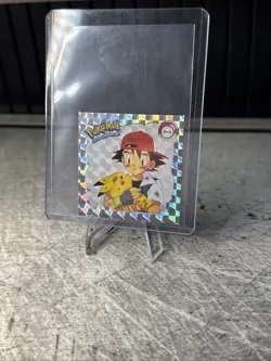 PIKACHU AND ASH PR13 POKEMON ARTBOX STICKER HOLO PRIZM SERIES 1 1999 NM - Image 1