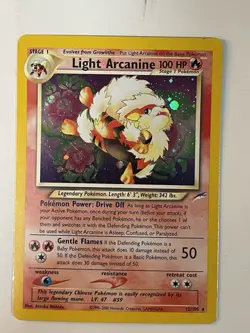 Neo Destiny Holo Light Arcanine Card 12/105 LP-MP - Image 1