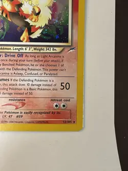 Neo Destiny Holo Light Arcanine Card 12/105 LP-MP - Image 3
