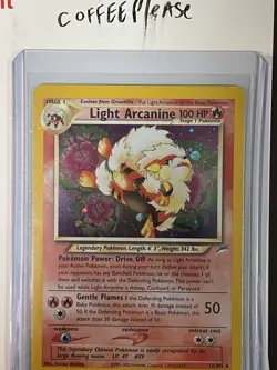 Neo Destiny Holo Light Arcanine Card 12/105 LP-MP - Image 5