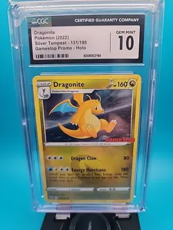 CGC 10 GEM MINT Dragonite Silver Tempest 131/195 GameStop Promo Pokemon Card - Image 1