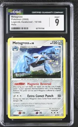 CGC 9 MINT Metagross 2008 Legends Awakened 10/146 Holo Pokemon Card - Image 1