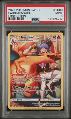 CHARIZARD #TG03 FULL ART 2022 POKEMON SWSH SWORD & SHIELD LOST ORIGIN PSA 9 MINT - Image 1