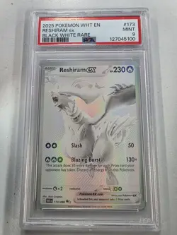2025 POKEMON WHT EN-WHITE FLARE BLACK WHITE RARE #173 RESHIRAM EX PSA 9 - Image 1