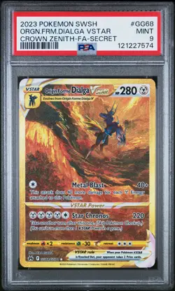 2023 POKEMON SWSH SECRET #GG68 FULL ART/ORIGIN FORME DIALGA VSTAR PSA 9 - Image 1