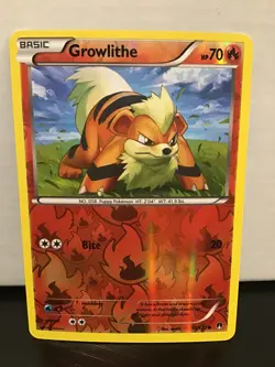 Growlithe Common Reverse Holo Pokemon BREAKpoint 10/122 - Image 1
