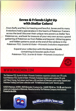🔥NEW Pokemon Scarlet & Violet Prismatic Evolutions Booster Bundle w/ 6 Packs 🔥 - Image 2