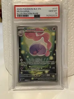 2025 POKEMON BLK EN-BLACK BOLT ILLUSTRATION RARE #117 MUSHARNA PSA 10 - Image 1