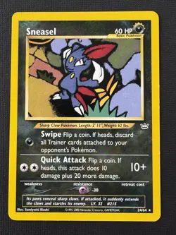 Pokemon Sneasel 24/64 Neo Revelation Regular Rare 60HP Basic 10+ Attack - Image 1